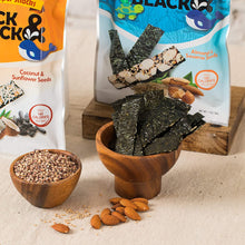 Load image into Gallery viewer, UNCLE NICK Korean Super Snacks - Black &amp; Black Seaweed Snack with Buckwheat and Sesame Seeds
