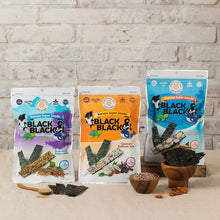 Load image into Gallery viewer, UNCLE NICK Korean Super Snacks - Black &amp; Black Seaweed Snack with Buckwheat and Sesame Seeds
